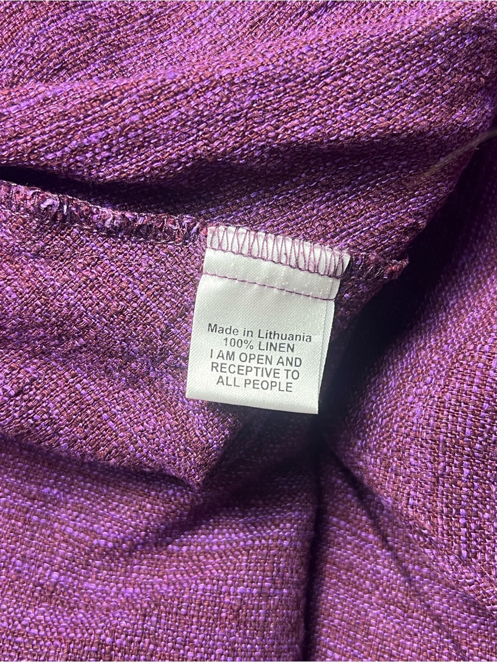 FLAX by Jeanne Engelhart Purple 100% Linen Shift Dress Lagenlook M - Picture 4 of 6
